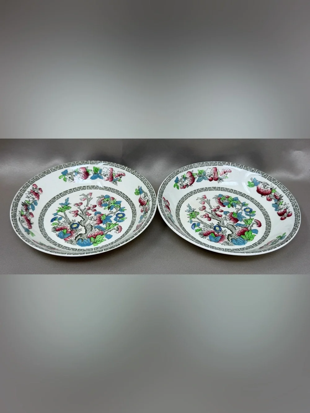 Johnson Brothers Indian Tree Green Key 10 Pc Vintage England Set